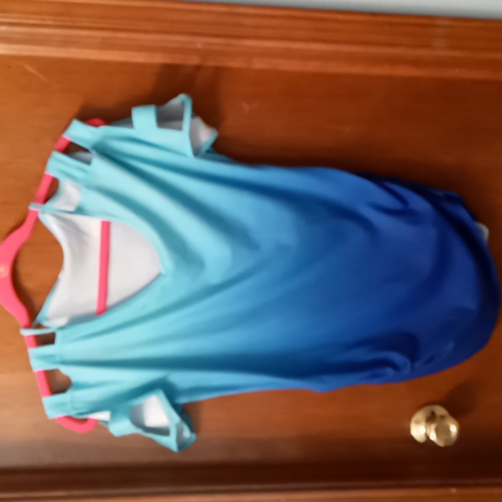 Ombre top cold shoulder blue S